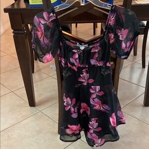 Charlotte Russe Black and Pink Floral Dress
